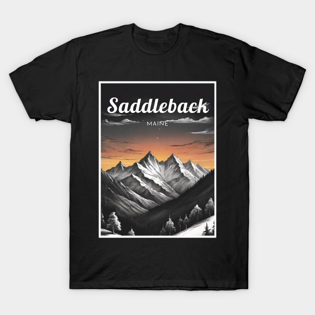 Saddleback maine usa ski T-Shirt by UbunTo